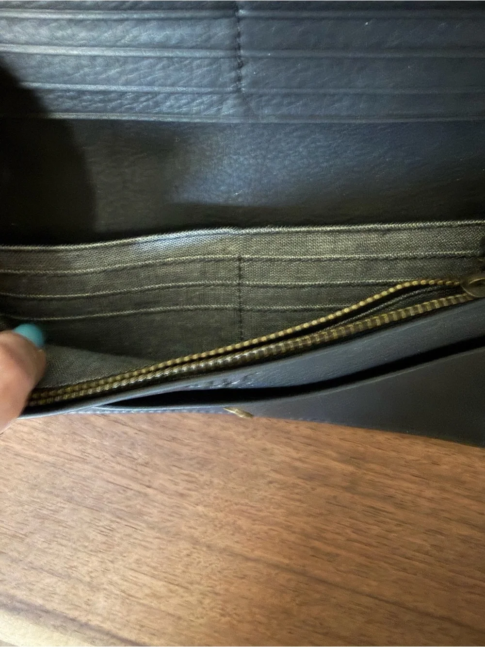 Will Leather Goods Brown Woven Leather Long Wallet